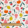 Beschichtete Baumwolle VEGGY Weiß / Vintage-Mehrfarbig